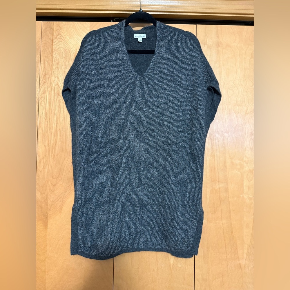 LL Bean Signature Collection - Dark Gray Heather oversized CASHMERE sweater vest